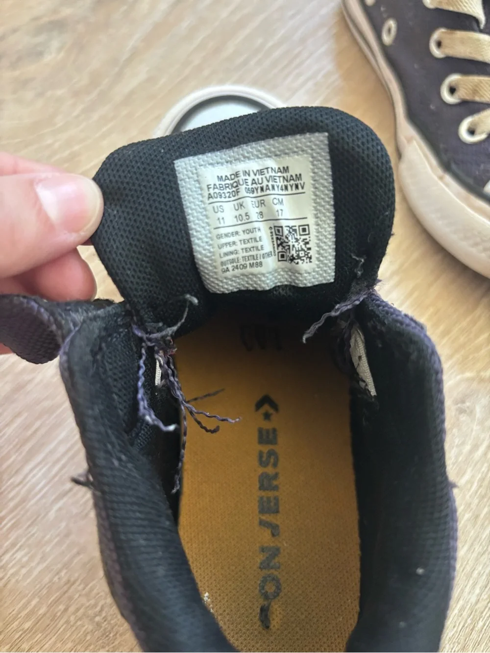 Converse Kids Black High-Top Canvas Sneakers with White Toe Cap